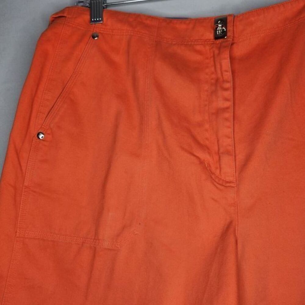 Lauren Ralph Lauren Womans NWT Twill Shorts 16 Tangerine Cotton Cinch Waist - Picture 3 of 13